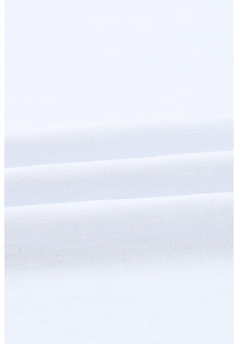 Women's Crew Neck Cotton Mixed T-shirt in White - Image 3