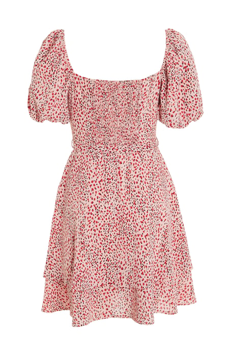 Pink Smudge Print Skater Dress