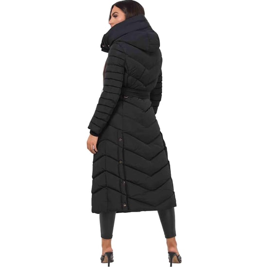 Jess Women’s Long Puffer Coat with Belt & Hood