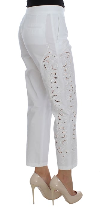 Dolce & Gabbana Women's White Floral Cutout Dress Sicily Pants - Image 4