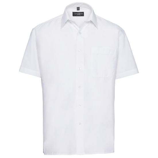 Russell Collection Heren Poplin Easy-Care overhemd met korte mouwen (Wit) - Image 1