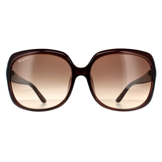 Salvatore Ferragamo Rectangle Womens Brown Gradient Sunglasses - Image 1
