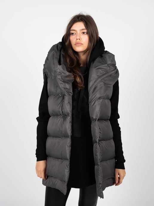La Haine Inside Us Vest Down Vest Unisex Woman's Grey - Image 3