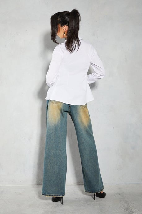 Tie Front Eyelet Detail Shirt