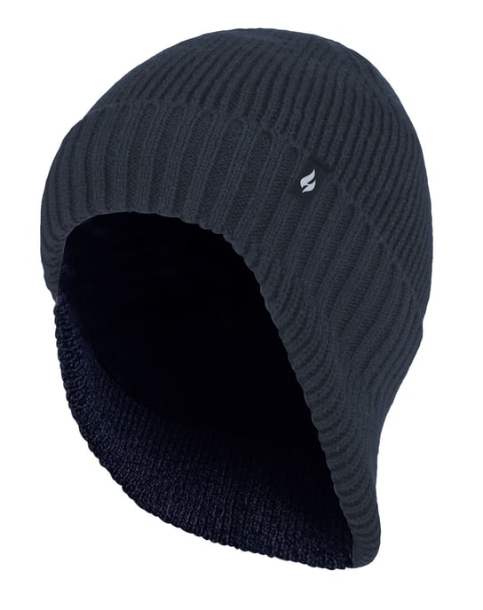 Heat Holders - Thermal Acrylic Winter Expedition Hat with Drop Neck for Men - Navy - Image 1