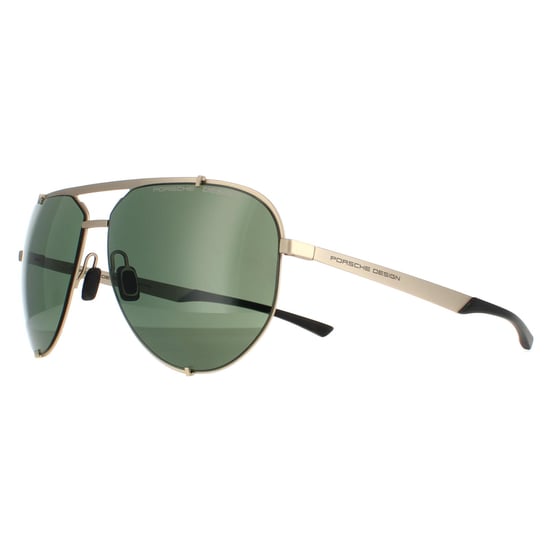 Porsche Design Aviator Mens Light Gold Black Green P8920