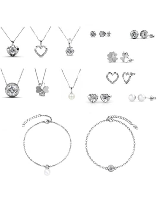 Heart Advent Calendar - 14 Jewels - Silver and Crystal - Image 1