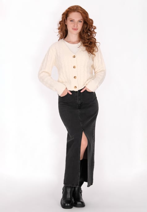 Dreimaster Vest Dames wol wit melange - Image 2