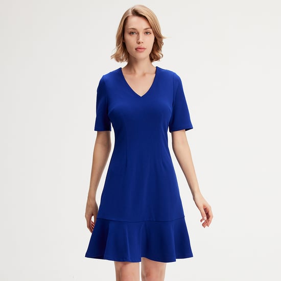 Minimalistische trapeze jerseyjurk - Image 1
