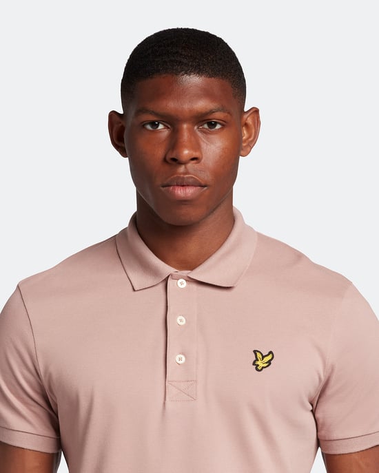 Lyle & Scott Plain Polo Shirt in Pink - Image 4