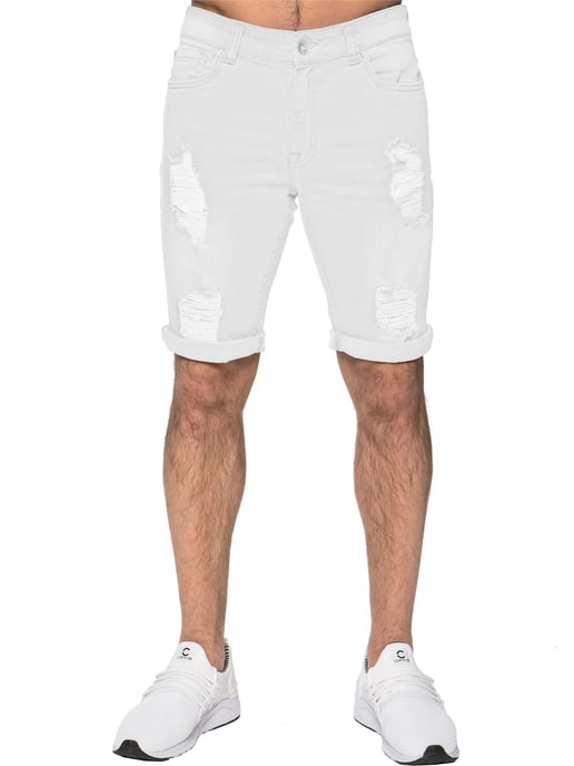 Mens Ripped Skinny Shorts - Image 2