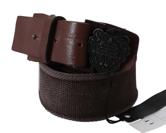 Ermanno Scervino Women's Dark Brown Leather Wide Buckle Waist Belt