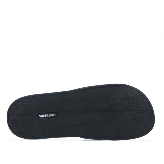 Men's Superdry Code Core Pool Slides in Black
