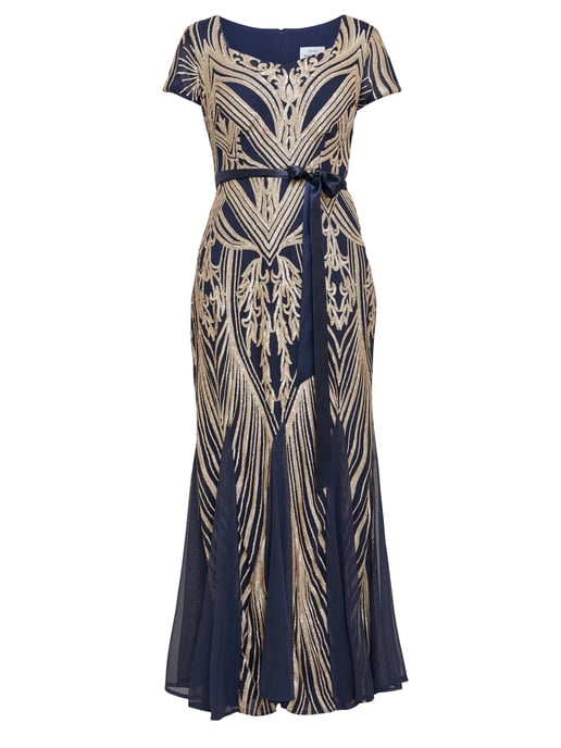 Amelia Sweetheart Neck Embroidered Maxi Dress