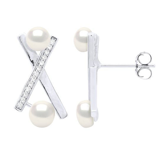 Earrings Strips - Real Cultured Freshwater Pearl Button 4-5 mm and 5-6 mm - Image 1