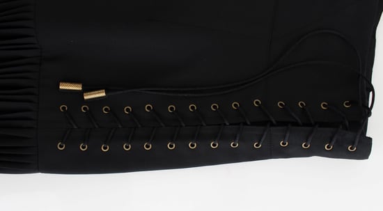 Cavalli Black Pleated Laced Skirt