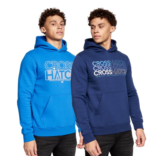 Crosshatch Heren Larmen Hoodie (Set van 2) (NAVY/BLAUW) - Image 1