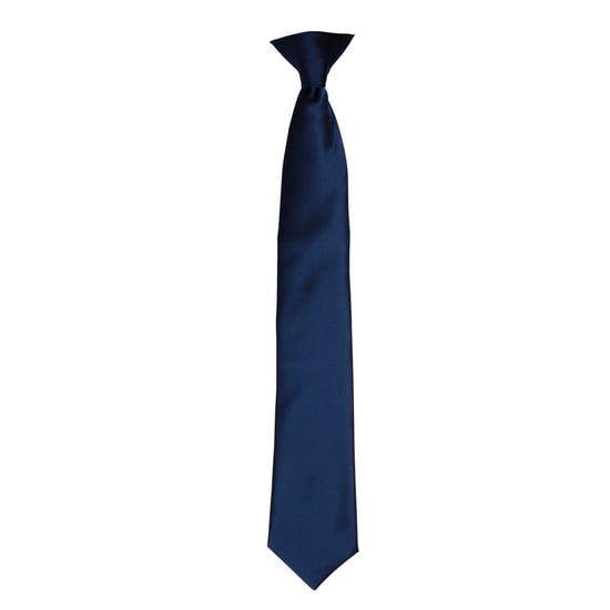 Premier Colours Mens Satin Clip Tie (Navy)