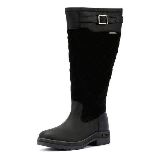 Barbour Oak Tall Suede/Leather Women's Black Boots - Image 3