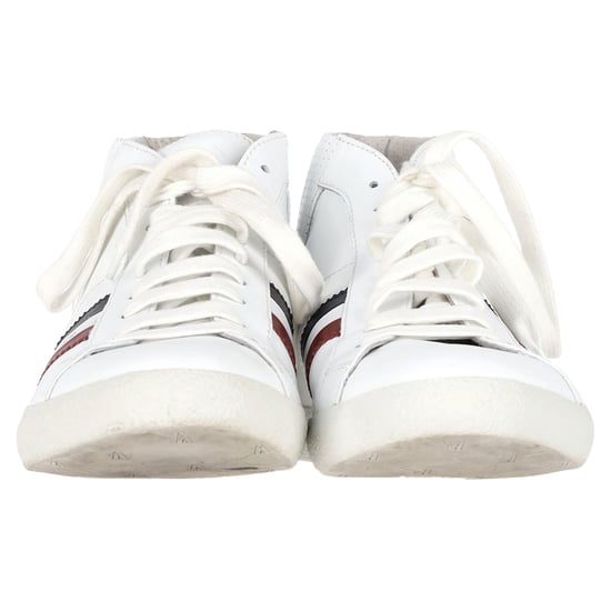 Moncler Monte Carlo Randiga Högtoppssneakers i Vitt Läder - Image 3