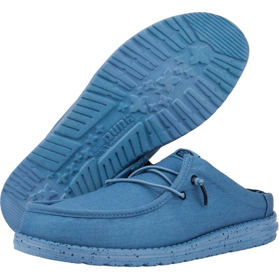 HEYDUDE Wally Slip Canvas 100% bomull Elemental Blue tofflor för män - Image 3