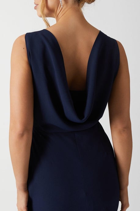 Cowl Back Fishtail Bridesmaids Maxi Dress - Image 4