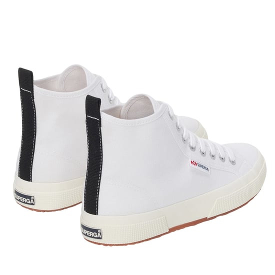 Superga Unisex Adult 2750 Cotton Mid Cut High Tops (White/Black/Avorio)