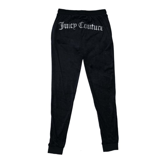 Girl's Juicy Couture Glitter Velour Joggers in Navy