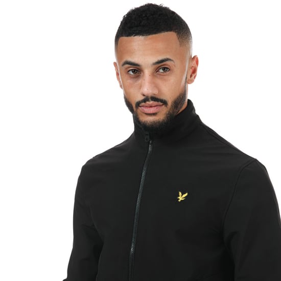 Men's Lyle And Scott Funnel Neck Softshell Jacket in Black - Image 5