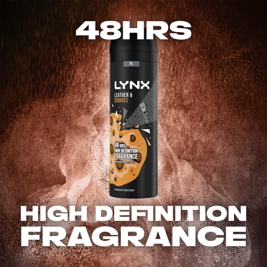 Lynx XL 48-H High Definition Fragrance Leather & Cookies Body Spray 6 Pk, 200ml