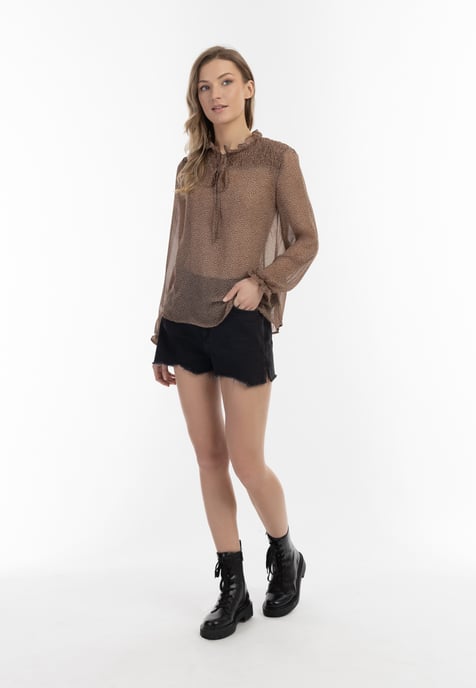 Dreimaster Blouse Dames bruin-gebroken wit - Image 2