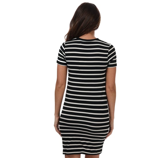 Women's Brave Soul Striped T-Shirt Dress in Black