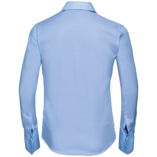 Russell Collection Ladies/Womens Long Sleeve Ultimate Non-Iron Shirt (Bright Sky) - Image 2