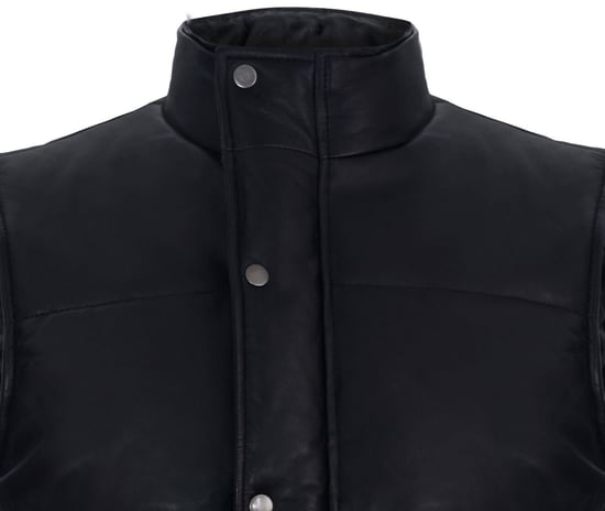 Puffer Warmer Waistcoat Sleeveless Padded Leather Jacket