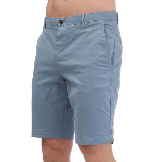 Men's Hugo Boss Stretch Cotton Twill Shorts in Light Blue - Image 1