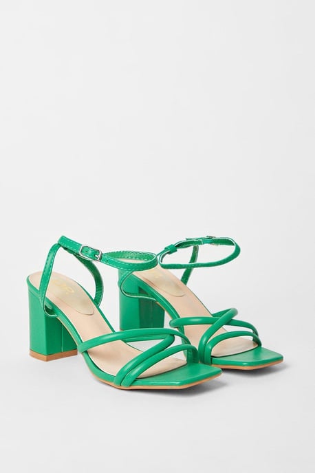 Salou Spaghetti Strap High Block Heeled Sandals