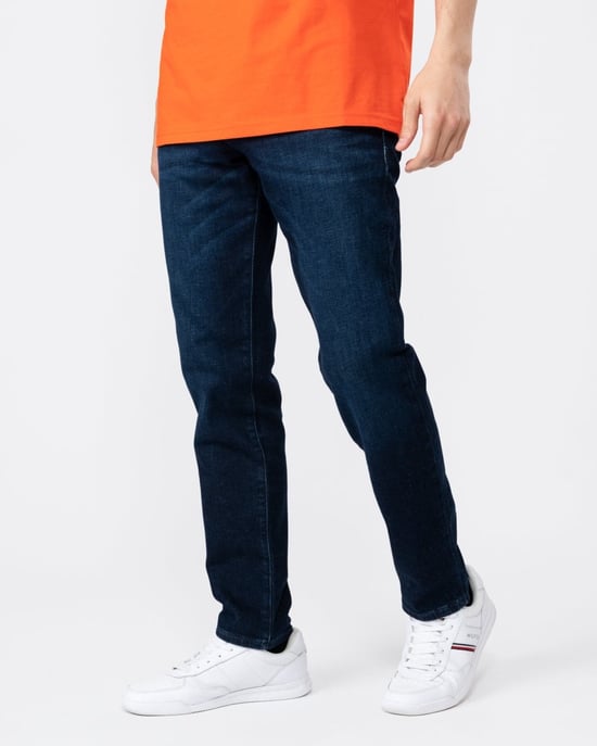 BOSS Orange Re.Maine Regular Fit Jeans in Dark Blue Comfort-Stretch Denim - Image 4