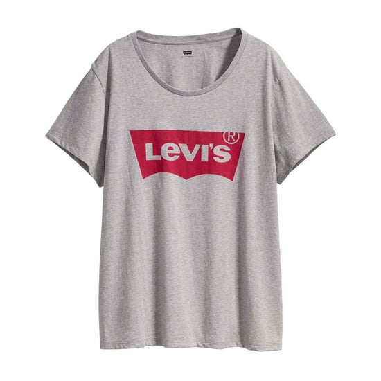 Women's Levis Plus Perfect Housemark Logo T-Shirt in Grey Marl