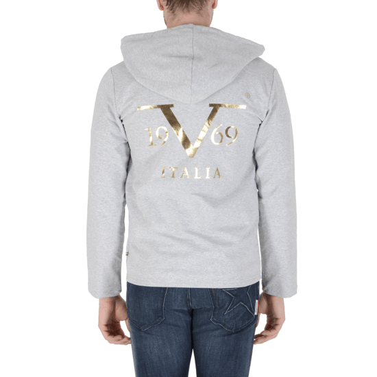 19V69 Italia Mens Hoodie Light Grey THOMAS LIGHT GREY
