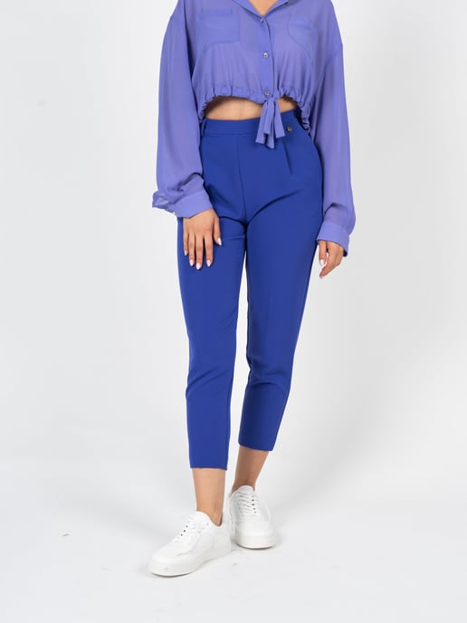 Rebel Queen by Liu Jo Trousers Carota Woman's Blue - Image 3