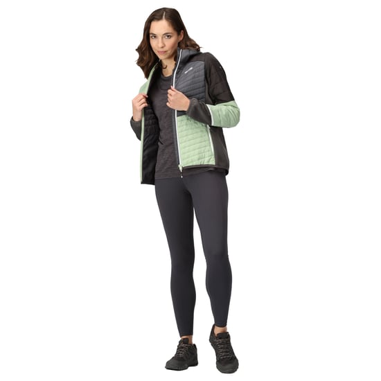 Regatta Dames/Dames Trutton II Baffled Hooded Jacket (Stil Groen/Grijs) - Image 4