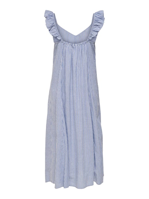 ONLY gestreepte jurk ONLALLIE lichtblauw/wit