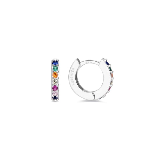 Luxenter leofcar örhängen i 925 sterling silver och flerfärgade rodiumpläterade zirkoner - Image 1