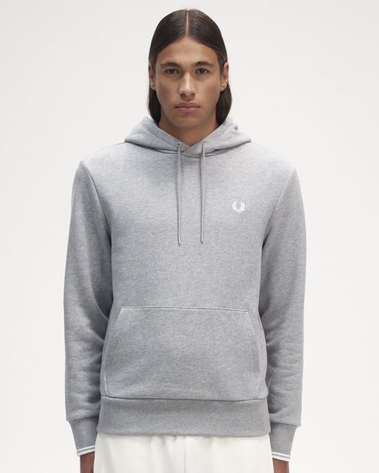 Fred Perry Mens Tipped Hooded Sweatshirt - Image 1