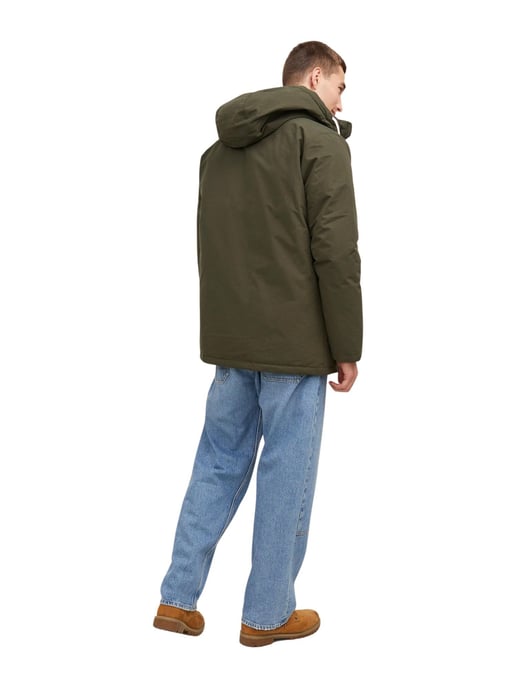 Jack Jones Loop parka jacket for men in olive