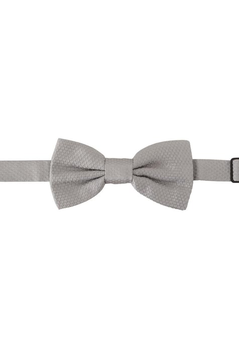Dolce & Gabbana Men's Gray 100% Silk Adjustable Neck Papillon Tie - Image 4