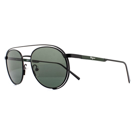Salvatore Ferragamo Sunglasses SF169S 002 Matte Black Dark Grey Green