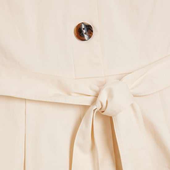 River Island Womens Skort Playsuit Beige Belted Utility