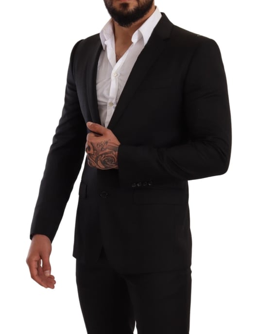 Dolce & Gabbana Mannen Zwart geruit MARTINI SLIM FIT 2 Stuk Suit - Image 4