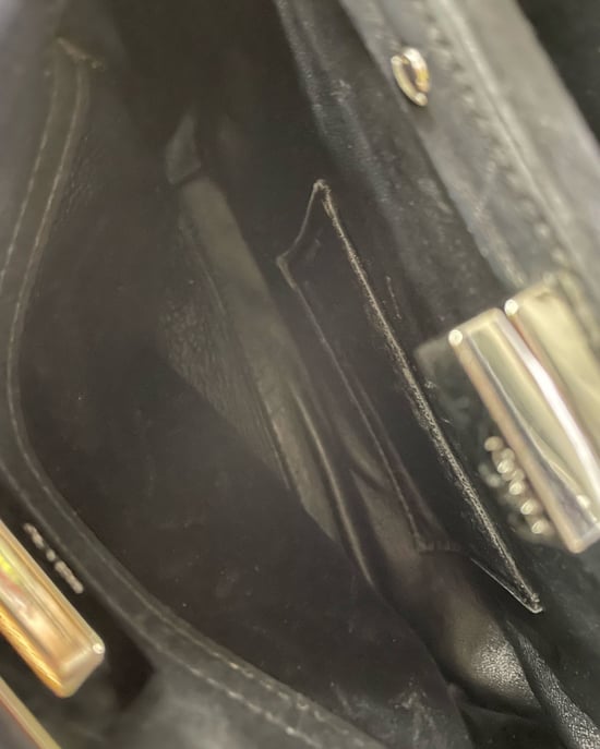 Fendi Mini Peekaboo Pearl Tote Bag in Black Calfskin Leather - Image 5